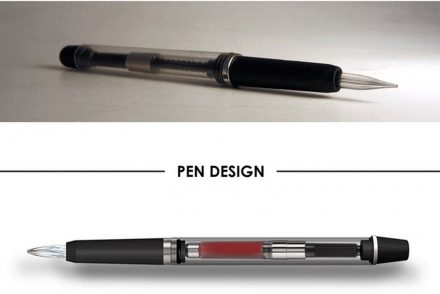 Un stylo pour écrire avec de la bière, du vin, et du thé